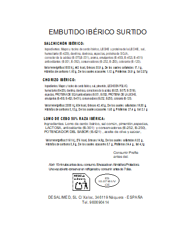 LOTE 15. 5 PLATOS JAMÓN DEGUSTACIÓN