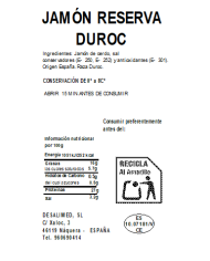 LOTE 02. JAMÓN RESERVA DUROC